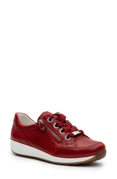 Ara Ollie Lace-up Trainer In Red