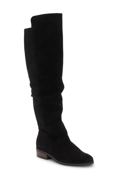 Lucky Brand Calypsow Suede Slouch Boot In Black Olsdwc