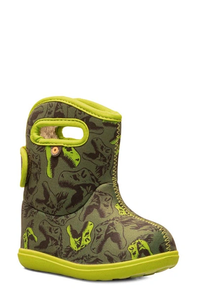 Bogs Kids' Baby  Ii Cool Dino Insulated Waterproof Boot In Dark Green Multi