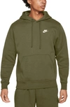 Nike Sportswear Club Hoodie In Rough Green/rough Green/white