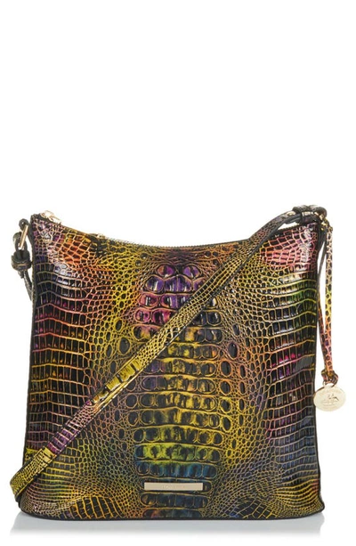 Brahmin Katie Croc Embossed Leather Crossbody Bag In Neon Light Mini Melbourne