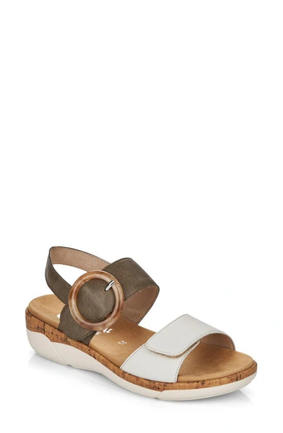 Remonte Jocelyn 53 Slingback Sandal In Offwhite/ Forest