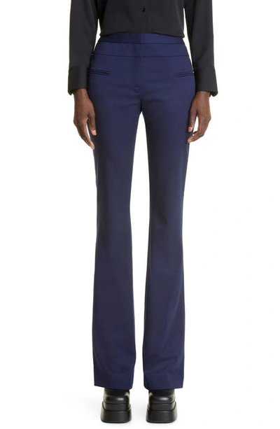 Altuzarra Stretch Wool Serge Straight Leg Trousers In Berry Blue