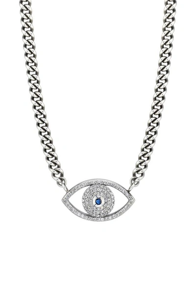 Sheryl Lowe Women's Sterling Silver, Sapphire & 0.96 Tcw Diamond Evil Eye Pendant Necklace