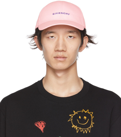 Givenchy Curved Cap With Embroidered Logo 'blossom Pink'