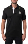 Maceoo Mozarttwotip Button-down Polo In Black