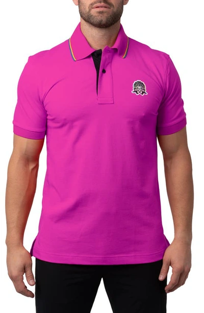 Maceoo Mozarttwotip Button-down Polo In Pink