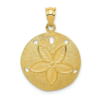 Pre-owned Accessories & Jewelry 14k Gelbgold Laser Schnitt Gegossen Sand Dollar Muschel Strand Thema Anhänger