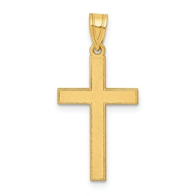 Pre-owned Accessories & Jewelry Herren Damen 14k Gelbgold Solide Politur Kruzifix Kreuz Religiös Charm Anhänger