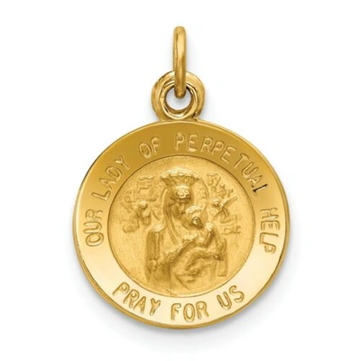 Pre-owned Accessories & Jewelry 14k Gelbgold Our Lady Von Endlos Hilfe " Beten Für Us Religiös Medaille Amulett