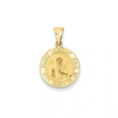 Pre-owned Accessories & Jewelry 14k Gelbgold Poliert Satin Heilige Herz Von Jesus Religiös Medaille Anhänger