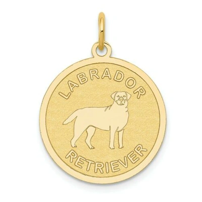 Pre-owned Accessories & Jewelry 14k Gelbgold Politur Solid Laser Geätzt Stempel Labrador Retriever Scheibe Charm