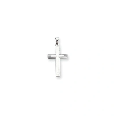 Pre-owned Accessories & Jewelry Herren Damen 14k Weiss Gold Poliert Kruzifix Kreuz Religiös Charm Anhänger