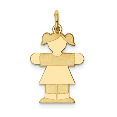 Pre-owned Accessories & Jewelry 14k Gelbgold Laser Geätzt Gravierbares Mädchen Stretch Hände Für Hug Kid Charm