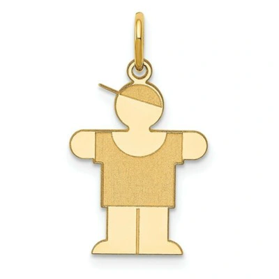 Pre-owned Accessories & Jewelry 14k Gelbgold Laser Geätzt Gravierbares Junge Stretch Hände Für Hug Kid Charm