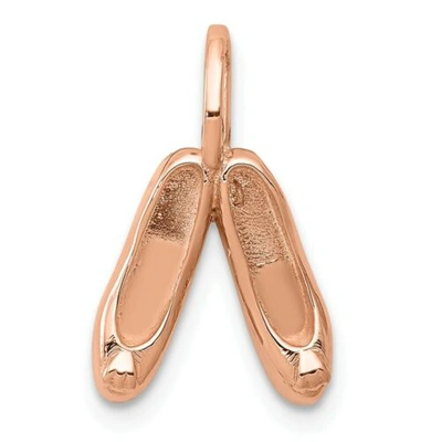 Pre-owned Accessories & Jewelry Damen 14k Rose Gold Poliert Ballett Slipper Charm Anhänger Für Halskette