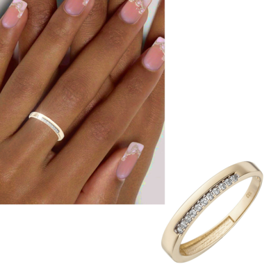 Pre-owned Echtschmuck Damen Ring 333 Echt Gold Zirkoniasteine Klar Gelbgold Gr. 50 52 52 54 56 58 60