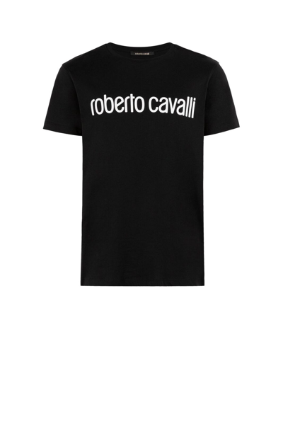 Pre-owned Roberto Cavalli Logo Print Cotton T-shirt