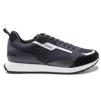 Pre-owned Hugo Boss Hugo Herren Icelin Laufschuhe Sneaker Blau