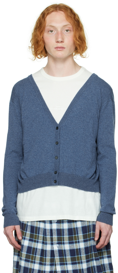 Bless Blue Extended Cardigan In Denim Blue