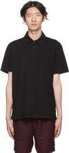 VINCE BLACK GARMENT DYE POLO