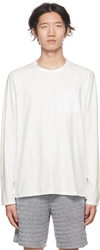 Vince White Pocket Long Sleeve T-shirt In Optic White