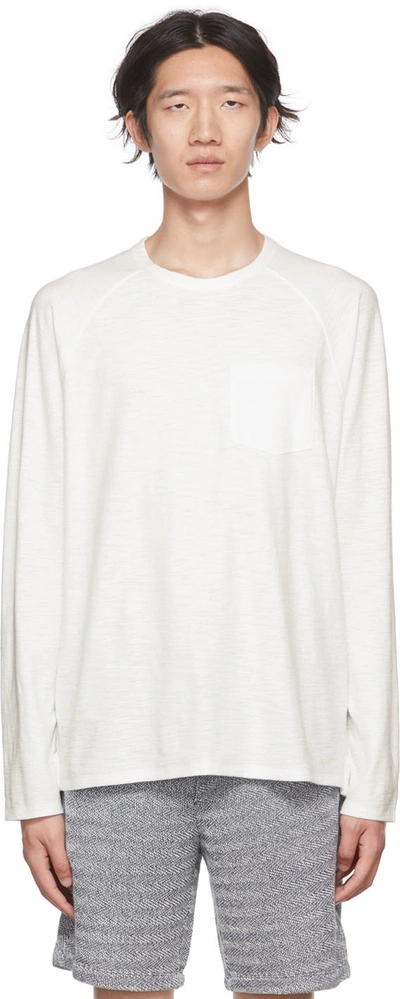 Vince White Pocket Long Sleeve T-shirt In Optic White