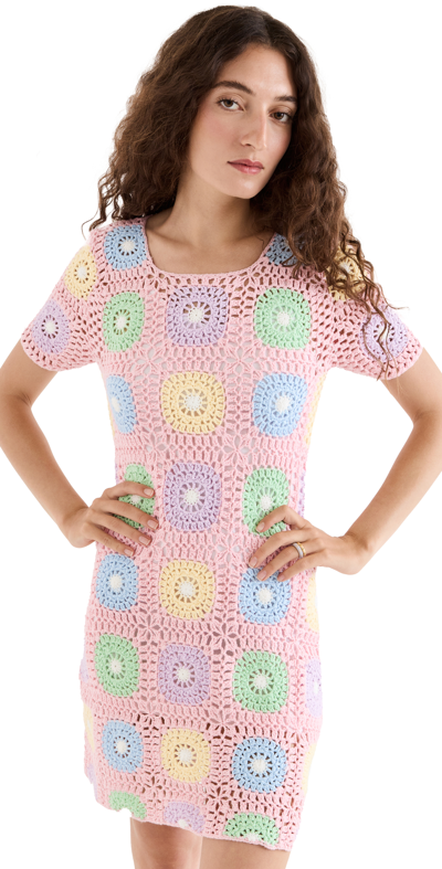 Olivia Rubin Hailey Crochet Mini Dress In Multi