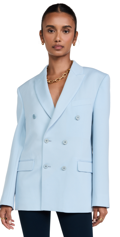 Wardrobe.nyc Wool Double Breasted Blazer With Peak Lapel In Light Blue