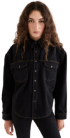 Wardrobe.nyc Oversized Denim Button Jacket In Black