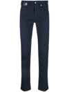 NEIL BARRETT BLUE SKINNY LOW WAIST trousers
