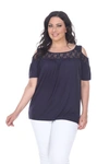 White Mark Plus Bexley Tunic Top In Blue