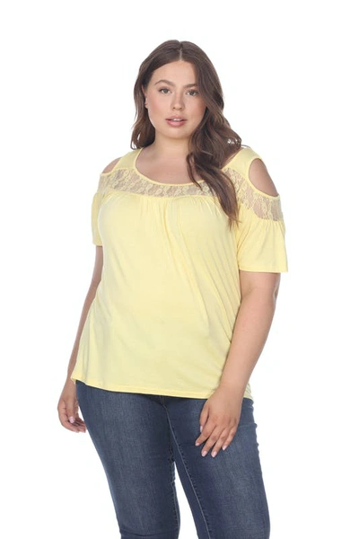 White Mark Plus Size Bexley Tunic Top In Yellow