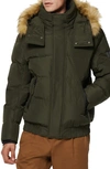 Marc New York Umbra Faux Fur Trim Quilted Jacket In Forest