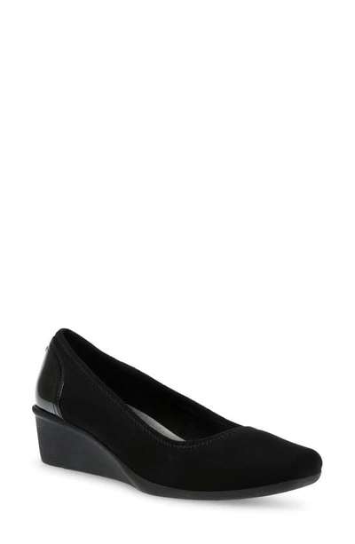 Anne Klein Malani Wedge Square Toe Pump In Black