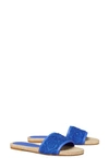 Tory Burch T Monogram Espadrille Slide Sandal In Blue Night