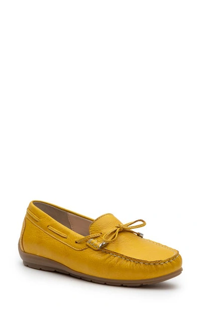 Ara Amarillo Leather Driving Moccasin In Sole Cervocalf