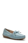 Ara Amarillo Leather Driving Moccasin In Aqua Cervocalf