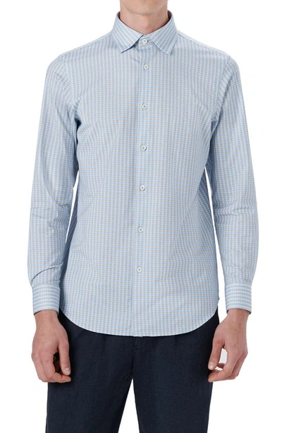 Bugatchi Ooohcotton® Check Button-up Shirt In Sky