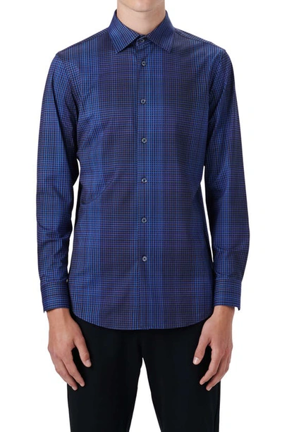 Bugatchi Ooohcotton® Check Button-up Shirt In Midnight