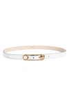 Versace Safety Pin Leather Belt In White