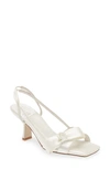 Jeffrey Campbell Take A Bow Slingback Sandal In Ivory Satin