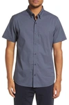Travismathew Annual Champ Cotton Blend Button-up Shirt In Heather Blue Nights