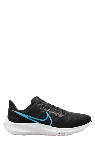 Nike Air Zoom Pegasus 39 Running Shoe In Black/ Chlorine Blue