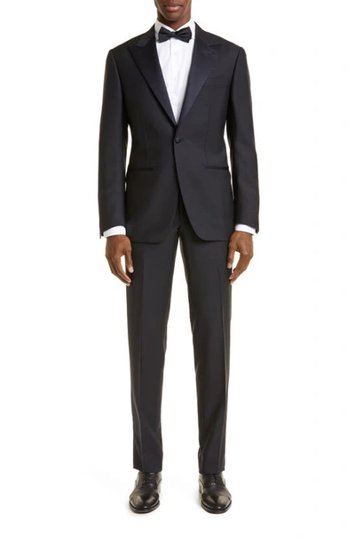 Thom Sweeney Peaked Lapel Dinner Jacket In Midnight Navy