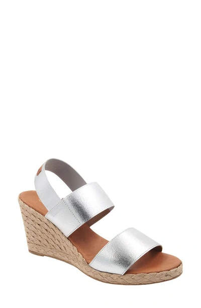 Andre Assous Allison Espadrille Wedge Sandal In Silver