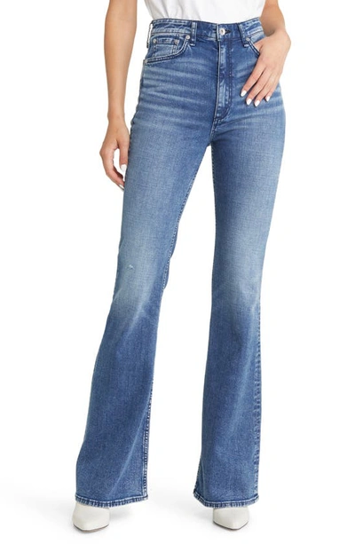 Rag & Bone Casey Flared-leg High-rise Stretch-denim Jeans In Blue
