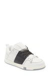 Valentino Garavani Open Skate Contrast-stripe Leather And Woven Low-top Trainers In White