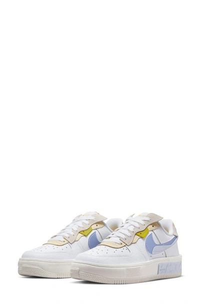 Nike Women's Air Force 1 Fontank Topa Shoes In White/phantom/lemon Drop/light Marine