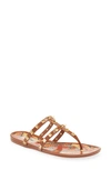 Valentino Garavani Women's Rockstud Pvc Thong Sandals In Tan